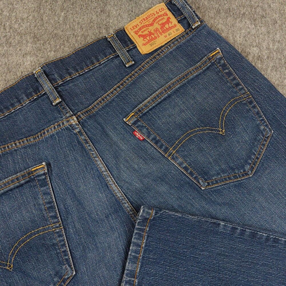 Levi’s 502 Jeans Men's 40x30 (Fit 38x28.5) Blue Regular Taper Medium Wash